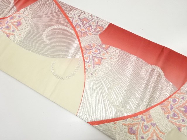 JAPANESE KIMONO / ABSTRACT BUTTERFLY / FLOWER PATTERN WEAVING FUKURO O